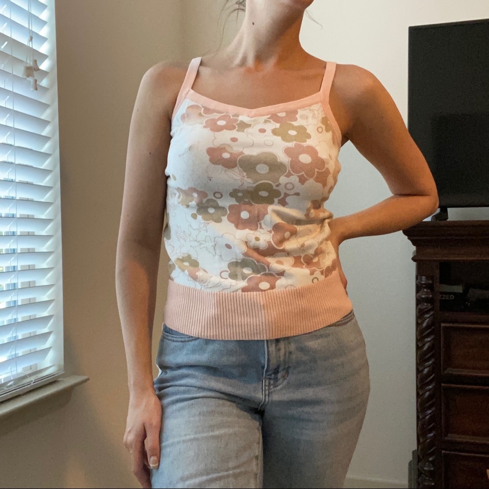 SOLD: Vintage floral sweater tank
